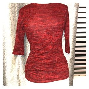 Heathered red crew sweater